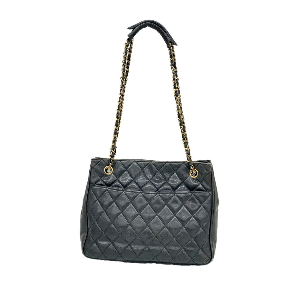 Chanel Matelassé Lambskin Chain Tote Bag, Black, for Women